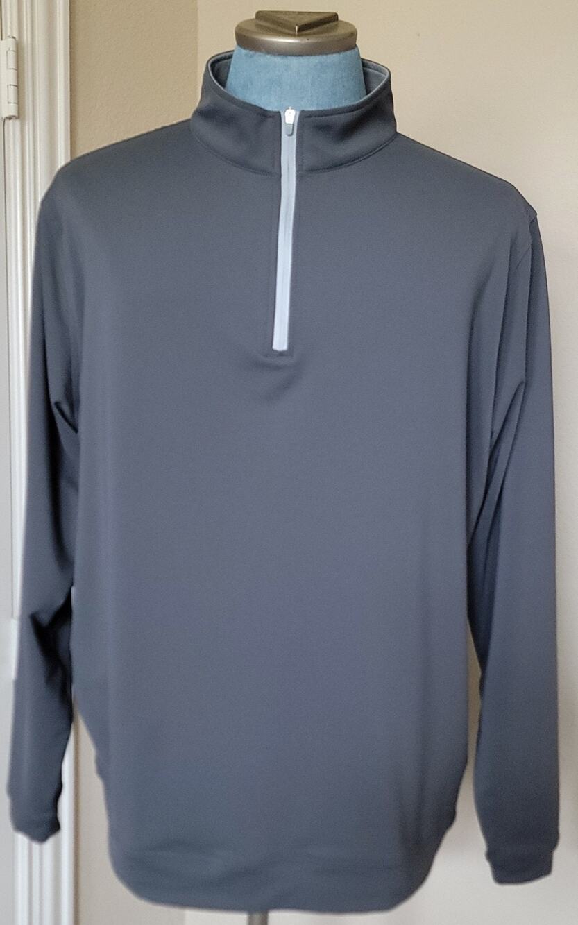 PETER MILLAR Men's GRAY Stealth Performance Quarter Zip Pullover Sz XL